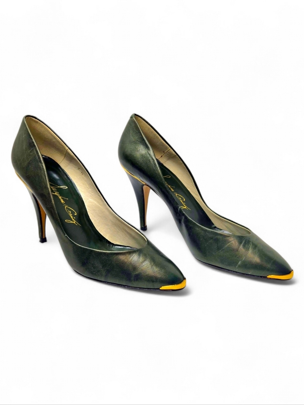 Suzanne Craig Green Leather Pumps 7M